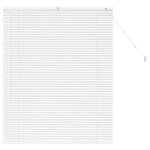 vidaXL Store de Fenêtre avec des rideaux Blanc Aluminium