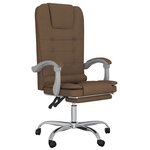 Fauteuil de massage inclinable de bureau informatique étude tissu brun 02_0025420