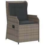 vidaXL Salon de jardin 5 Pièces avec coussins Gris Résine tressée