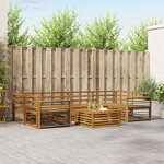 vidaXL Ensemble de canapés d'extérieur 7 Pièces Naturel