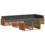 vidaXL Ensemble de canapés d'extérieur 9 pc Naturel et Anthracite