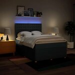 vidaXL Sommier à lattes de lit avec matelas Bleu 140x200 cm Tissu