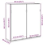 vidaXL Armoire à miroir de salle de bain chêne artisanal 64x20x66 5 cm