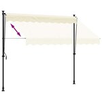 vidaXL Auvent rétractable crème 250x150 m tissu et acier