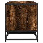 vidaXL Meuble TV chêne fumé 120x35x41 cm bois d'ingénierie et métal
