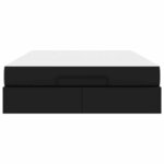 vidaXL Cadre de lit avec matelas Noir 160 x 200 cm Faux cuir