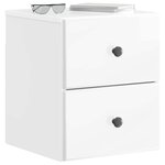 vidaXL Cabinet de chevet mural 2 Pièces Blanc brillant 34 5 x 33 x 40 cm