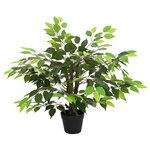 vidaXL Plante Ficus artificielle Vert 73 x 16 x 60 cm Tissu et bois