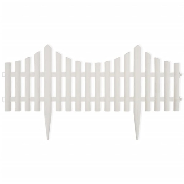 vidaXL Bordure de pelouse Blanc 17 Pièces / 10 m