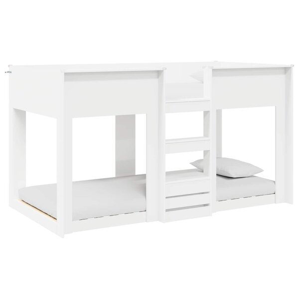 vidaXL Lit Superposé pour Enfants Blanc 90 x 200 cm Bois d'ingénierie