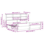 vidaXL Cadre de lit sans matelas cire marron 200x200cm bois pin massif