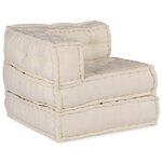 vidaXL Unité de canapé modulaire 3 Pièces Crème Tissu