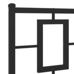 vidaXL Cadre de lit métal avec tête de lit noir 200x200 cm