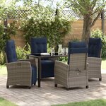 vidaXL Ensemble de salle à manger pour jardin 5 Pièces Gris polyrotin