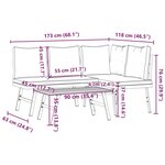 vidaXL Ensemble de bancs de jardin avec coussins 3 Pièces noir