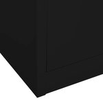 Armoire de bureau avec casier et 3 étagères réglables 90 x 40 x 180 cm design moderne en acier noir 02_0046913