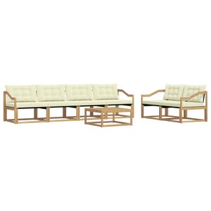 vidaXL Ensemble de canapés d'extérieur 7 pc Blanc et crème