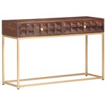 Vidaxl table console 122x36x75 cm bois de manguier massif