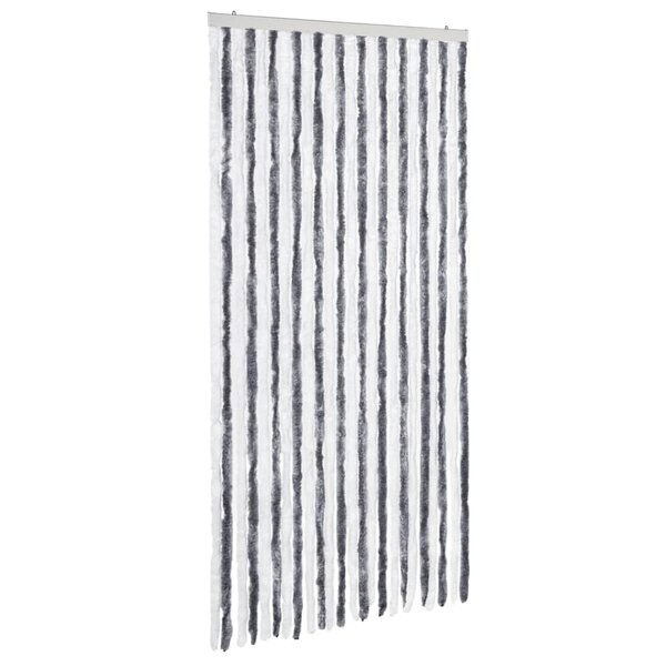 vidaXL Moustiquaire Gris et blanc 100x220 cm Chenille