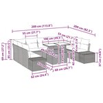 vidaXL Ensemble de canapé de jardin 10 Pièces Gris clair 100 x 55 x 73 cm