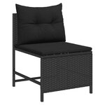 vidaXL Ensemble de canapé de jardin 6 Pièces Noir polyrotin