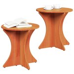 vidaXL Table basse 2 Pièces Brun cire Bois massif en pin