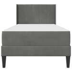 vidaXL Cadre de lit avec matelas Gris foncé 100 x 200 cm Velours