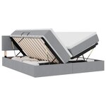 vidaXL Lit de rangement LED avec matelas Gris clair 200 x 200 cm Tissu