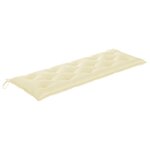 vidaXL Banc Batavia avec coussin crème 150 cm Bois de teck massif