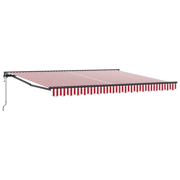 vidaXL Auvent Rétractable Rayure rouge et blanche 400x300 cm tissu