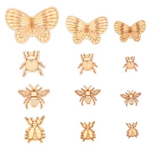 Set 35 Silhouettes Insectes Bois
