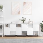 vidaXL Buffets 3 Pièces Blanc Bois d'ingénierie