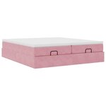 vidaXL Cadre de lit ottoman avec matelas rose 200x200 cm velours