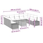 vidaXL Ensemble de canapé de jardin 10 Pièces Beige polyrotin