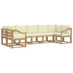 vidaXL Ensemble de canapés d'extérieur 7 pc Blanc et crème