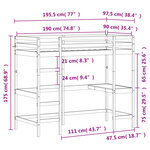 vidaXL Lit superposé sans matelas cire marron 90x190 cm pin massif