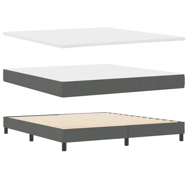 vidaXL Lit tapissier avec matelas - Gris foncé  180 x 200 cm  Tissu.