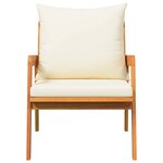 vidaXL Chaise de jardin avec coussin 2 Pièces Marron Bois d'acacia massif