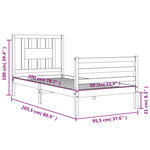 vidaXL Cadre de lit sans matelas 90x200 cm bois massif