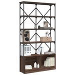 vidaXL Bibliothèque chêne marron 100x26x180cm bois ingénierie et métal