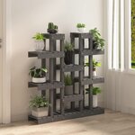 vidaXL Support à plantes Gris 104 5x25x109 5 cm Bois massif de pin