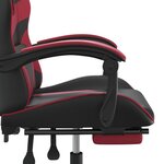 vidaXL Chaise de jeu pivotante repose-pied Noir bordeaux Similicuir