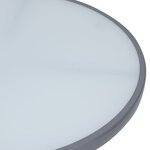 vidaXL Table de jardin Gris clair 80 cm Acier et verre