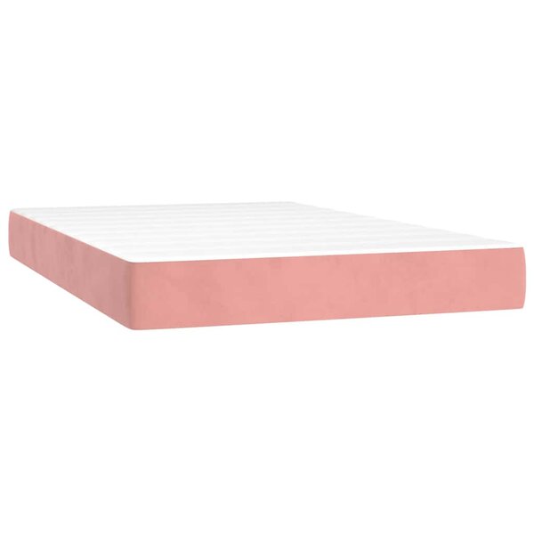 vidaXL Matelas de lit à ressorts ensachés fermeté moyenne rose 120x220x20 cm velours