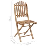 vidaXL Mobilier à dîner d'extérieur pliable 5 Pièces avec coussins bambou