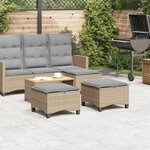 vidaXL Tabourets jardin coussins 2 Pièces beige 55x55x36cm résine tressée