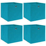 vidaXL Boîtes de rangement 4 Pièces Bleu azuré 32x32x32 cm Tissu
