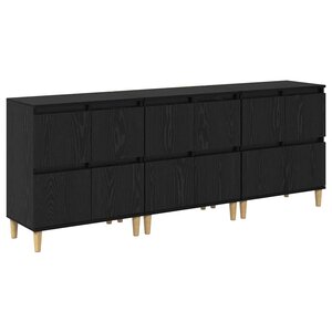 vidaXL Buffets 3 Pièces Chêne noir 60 x 35 x 70 cm Bois d'ingénierie