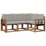 vidaXL Ensemble de canapés d'extérieur 4 pc Gris Naturel et Clair