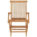 vidaXL Chaises de jardin et coussins vert lot de 4 Bois de teck massif